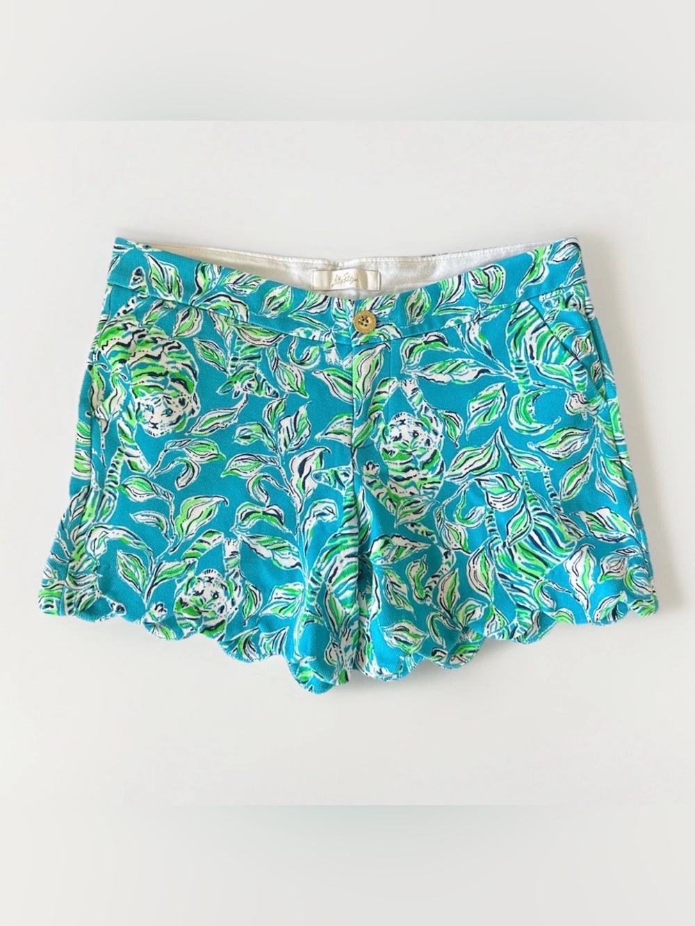 New Lilly Pulitzer Buttercup Knit Short Turquoise Oasis Outta Line Size 8